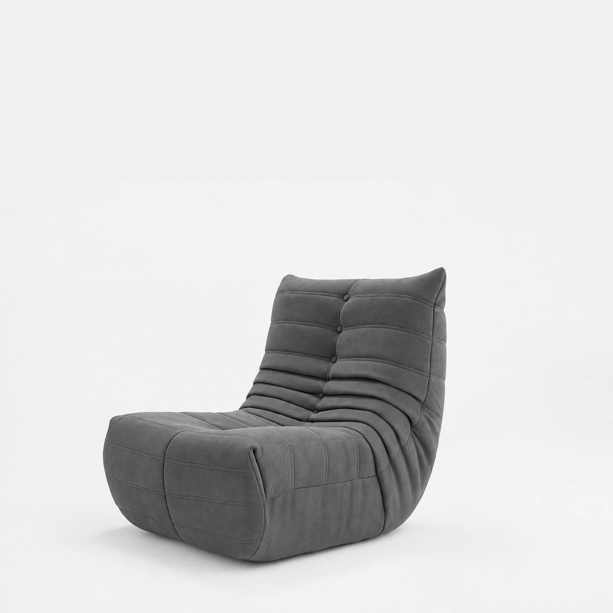 Lazy Grey Velvet Swivel Chair