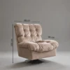 Amanti Cream Velvet Lounge Chair | Majestic Home UAE