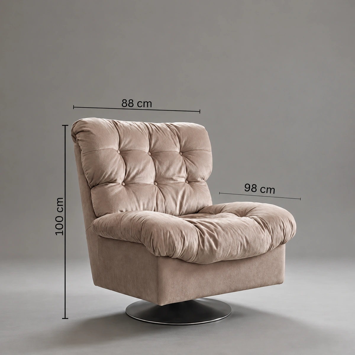 Amanti Cream Velvet Lounge Chair | Majestic Home UAE