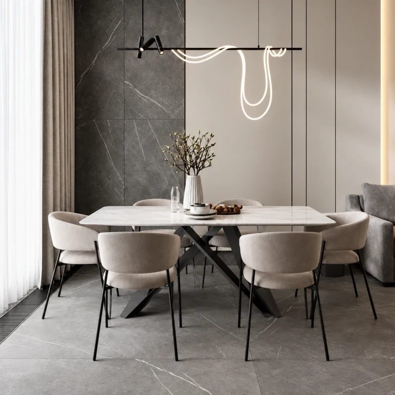Mayra Black Sintered Dining Table | Majestic Home UAE