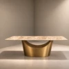 Twinkle Grey & Bronze Sintered Stone Top Dining Table