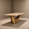 Twinkle Grey & Bronze Sintered Stone Top Dining Table