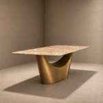 Twinkle Grey & Bronze Sintered Stone Top Dining Table