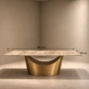 Twinkle Grey & Bronze Sintered Stone Top Dining Table