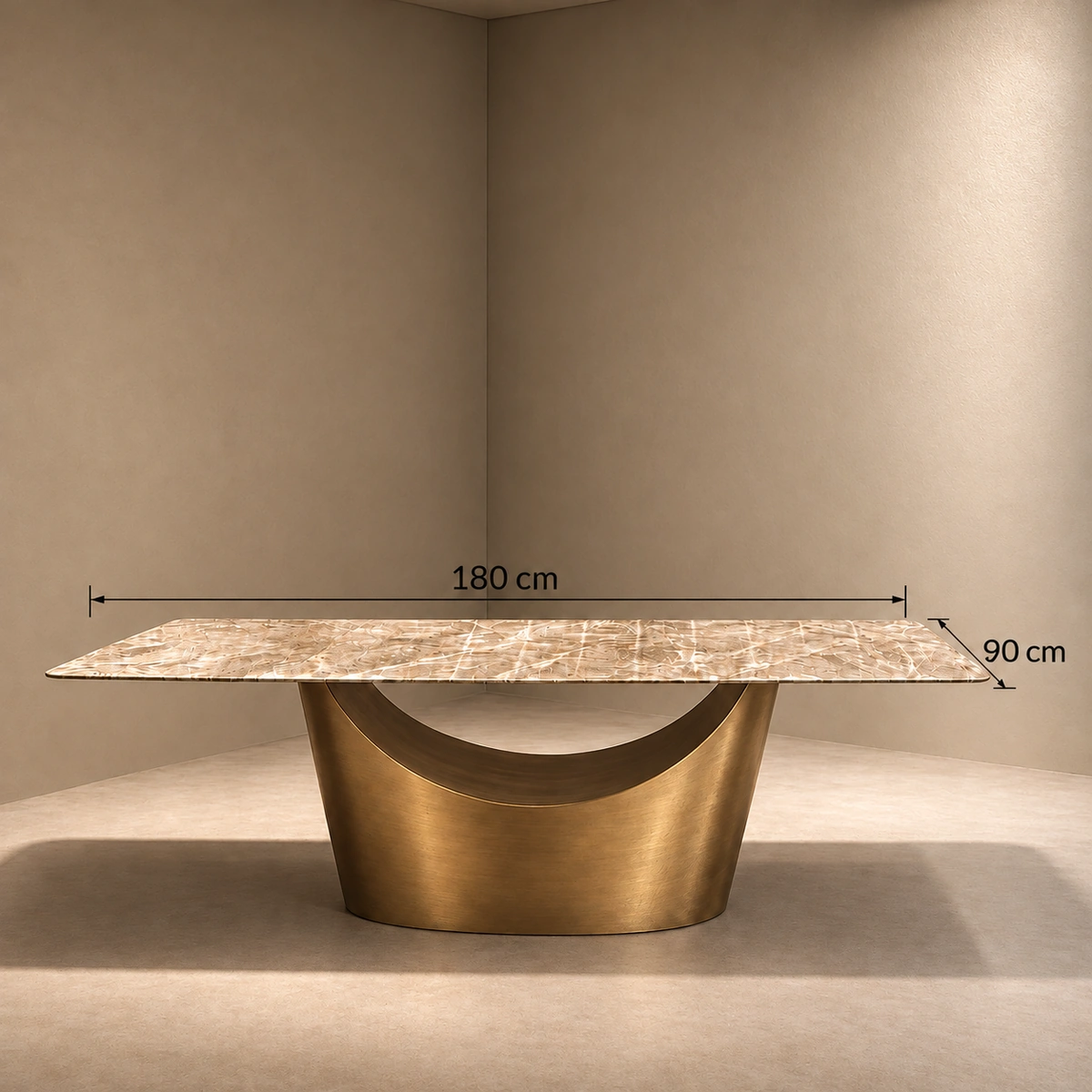 Twinkle Grey & Bronze Sintered Stone Top Dining Table