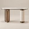 AURELIA BROWN SINTERED STONE & STAINLESS STEEL CONSOLE TABLE - luxury furniture Dubai UAE