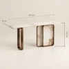 LATTE BROWN SINTERED STONE & STAINLESS STEEL CONSOLE TABLE - luxury furniture Dubai UAE