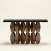 Bronzo Console Table | Rock Slab Top & Bronze Steel Base