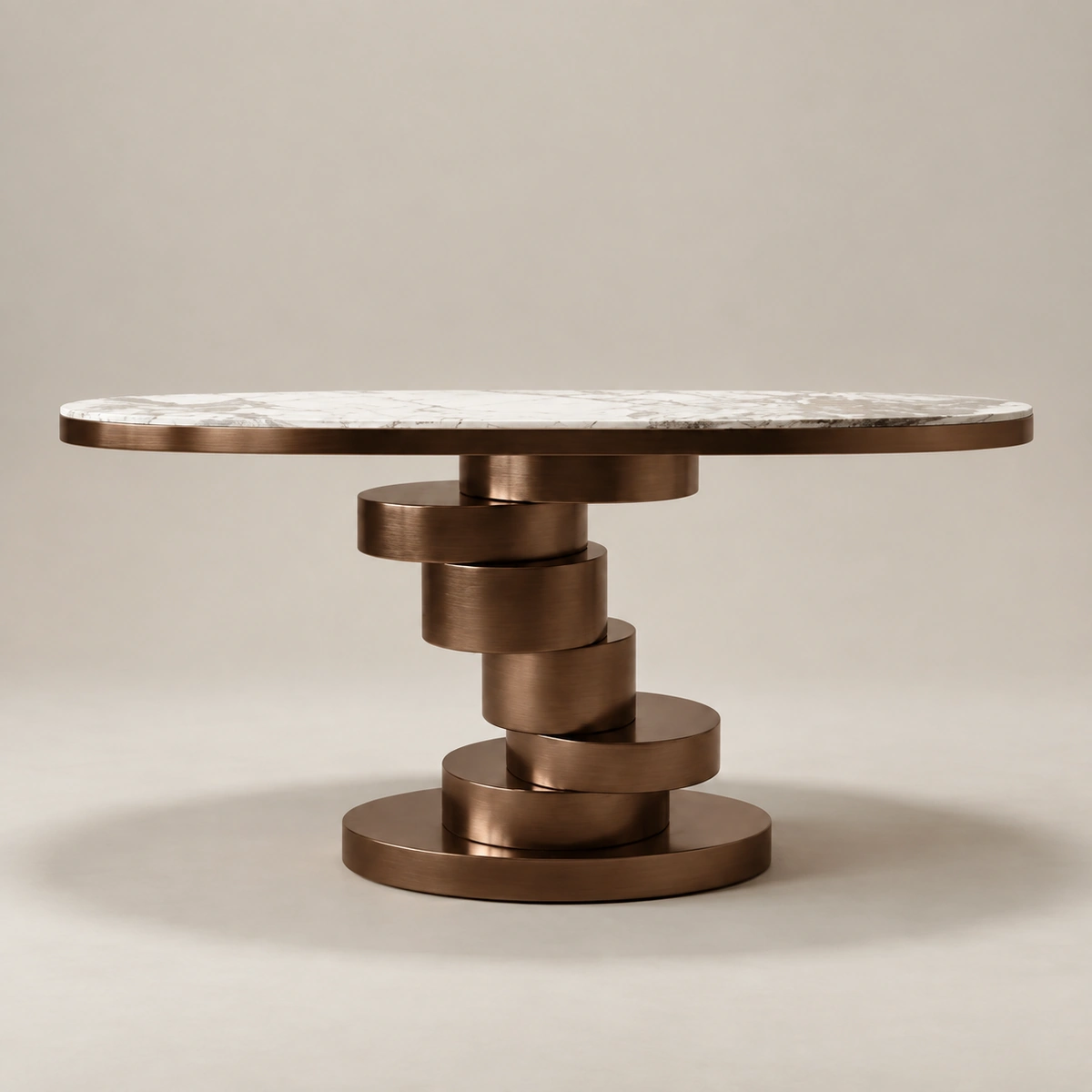 Spirale Console Table | Sintered Stone Top & Bronze Frame