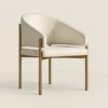 Elima Beige Faux Leather Dining Chair | Majestic Home UAE