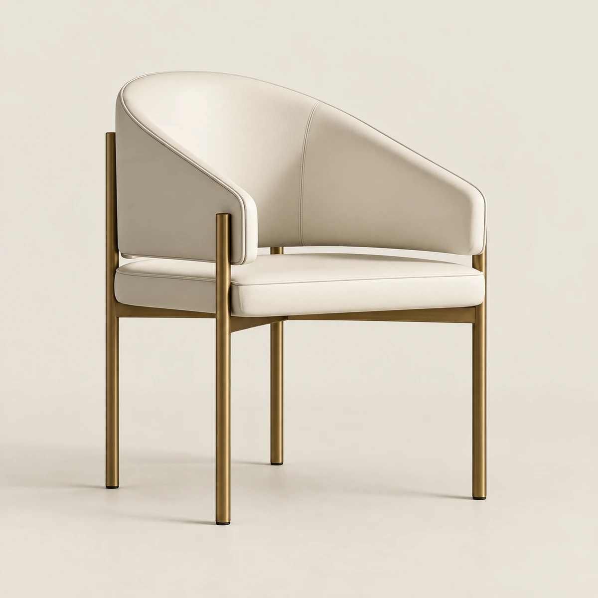 Elima Beige Faux Leather Dining Chair