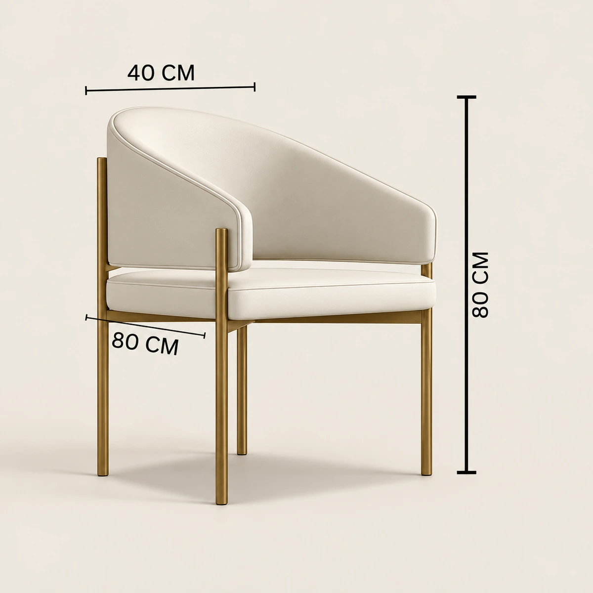 Elima Beige Faux Leather Dining Chair | Majestic Home UAE
