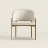 Elima Beige Faux Leather Dining Chair | Majestic Home UAE