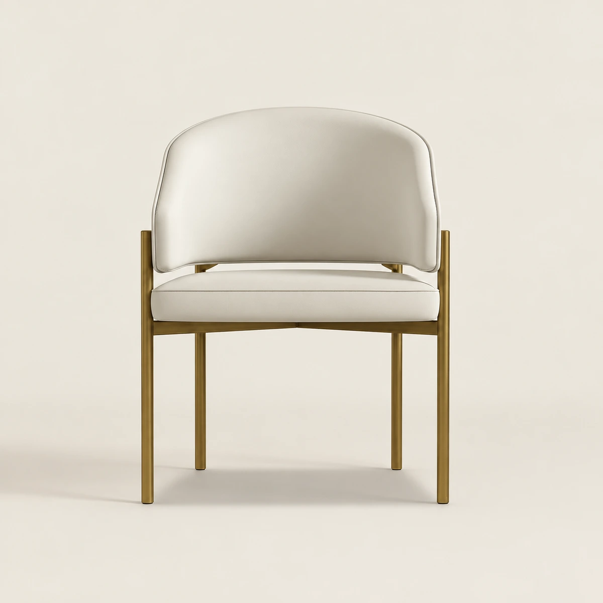 Elima Beige Faux Leather Dining Chair | Majestic Home UAE