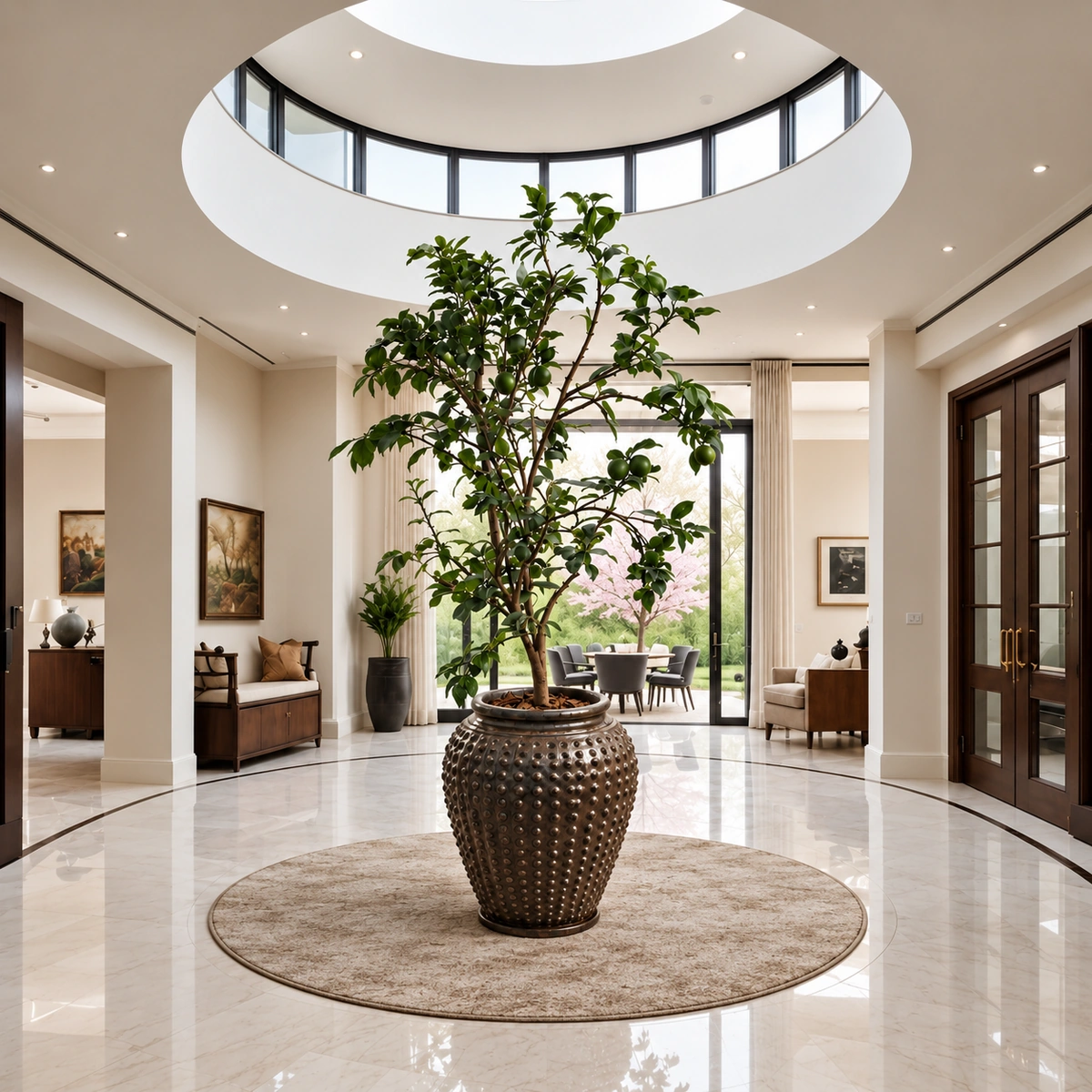 Fiorella Planter Box | Lemon Tree 160 cm in Brown Ceramic Pot