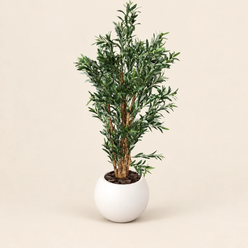 Gelsomina Planter Box | 1.6 m Artificial Olive Tree with Pot