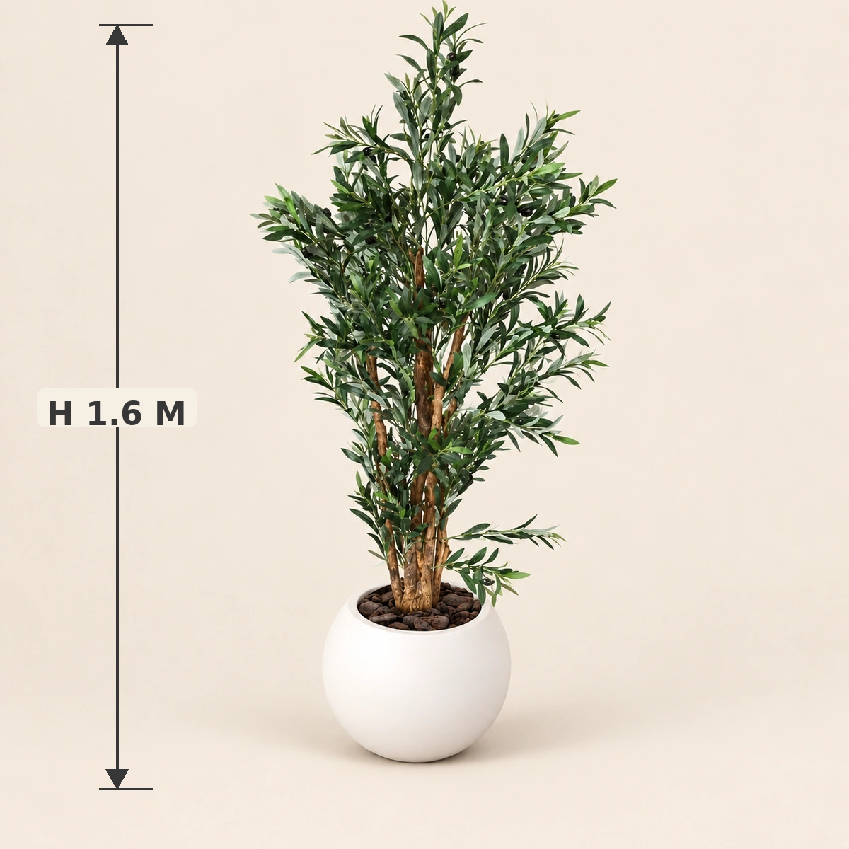 Gelsomina Planter Box | 1.6 m Artificial Olive Tree with Pot