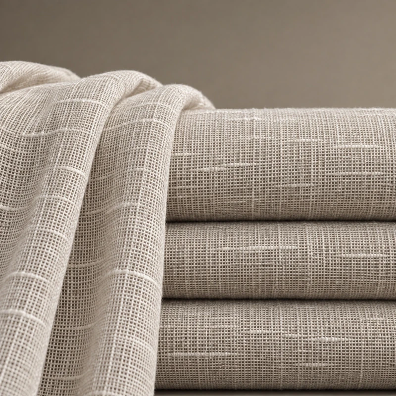 Hela Taupe Sheer Linen-Look Curtain | Soft Natural Light