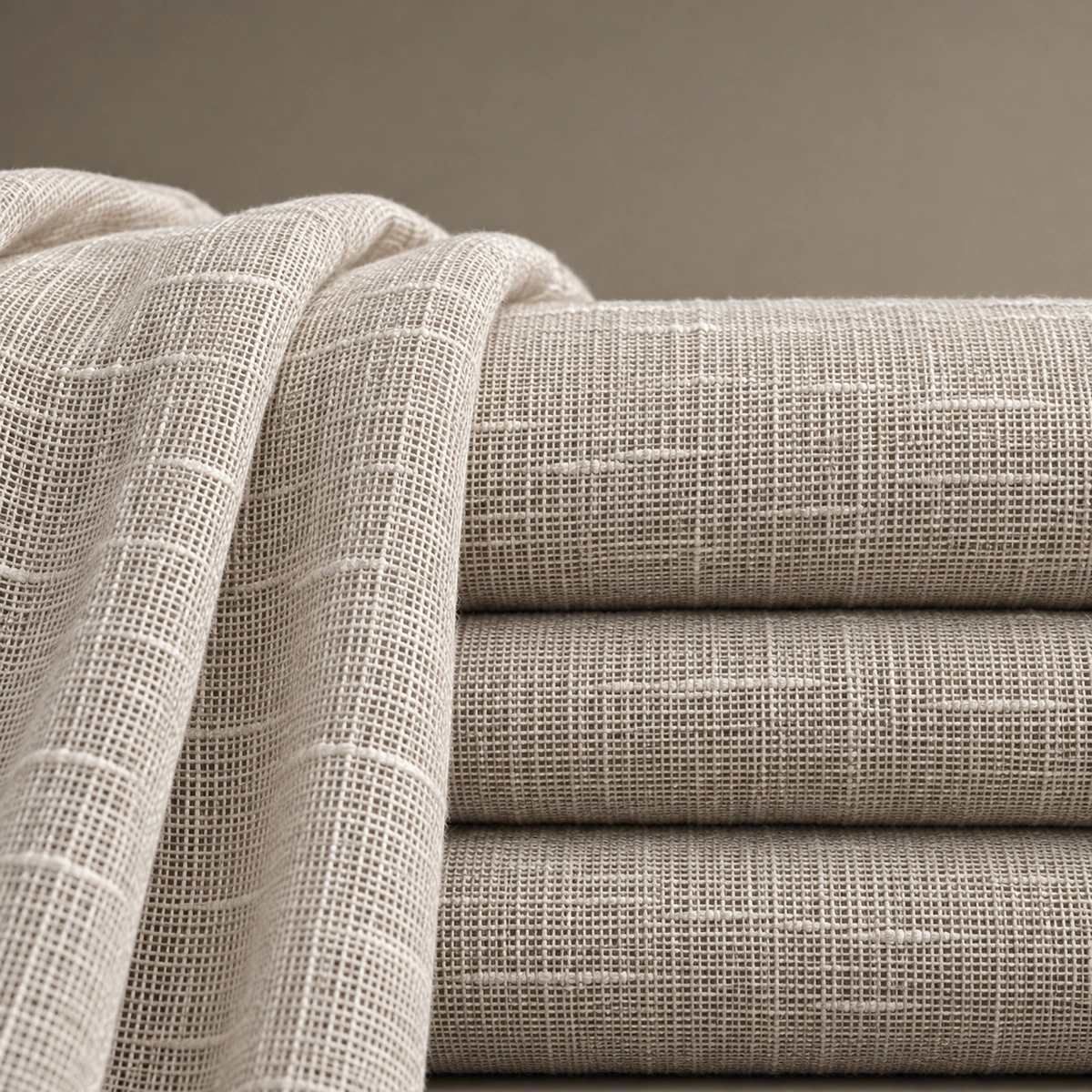 Hela Taupe Sheer Linen-Look Curtain | Soft Natural Light