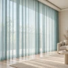 Lunelle Sheer Curtain | Linen-Look Aqua Blue Curtains