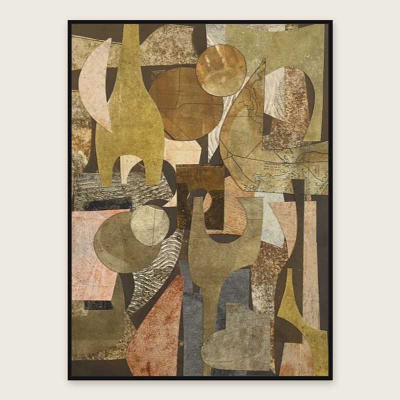 Maeli Wall Art | Earthy Abstract Art in a Black Frame