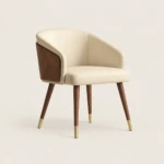 Madison Gold Dining Chair with Faux Leathered & Veneered Wood