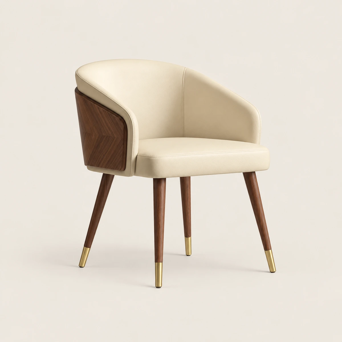 Madison Gold Dining Chair with Faux Leathered & Veneered Wood
