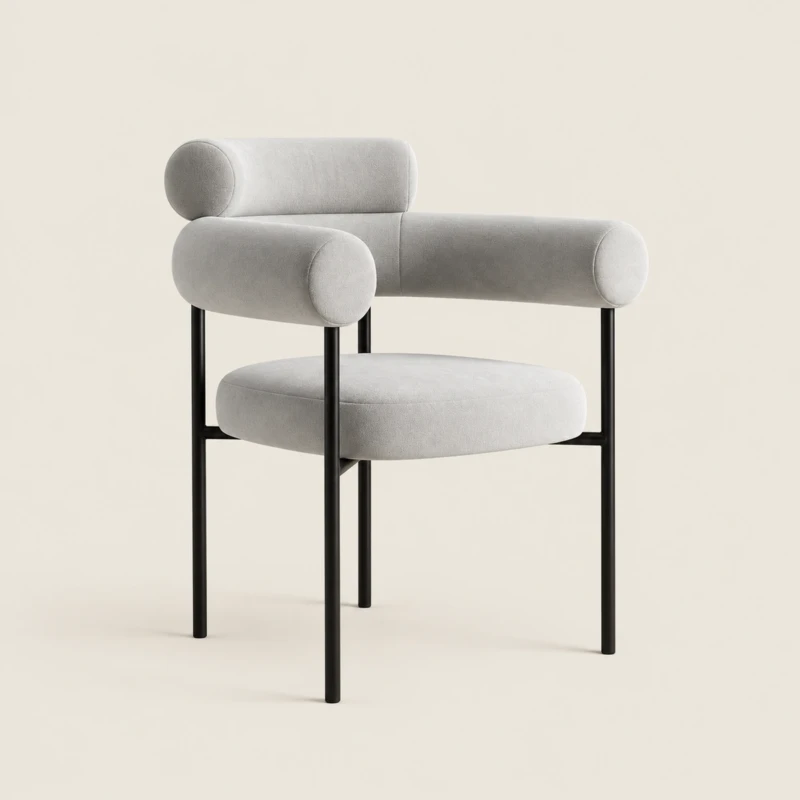Milara Grey Velvet Upholstery Dining Chair | Majestic Home