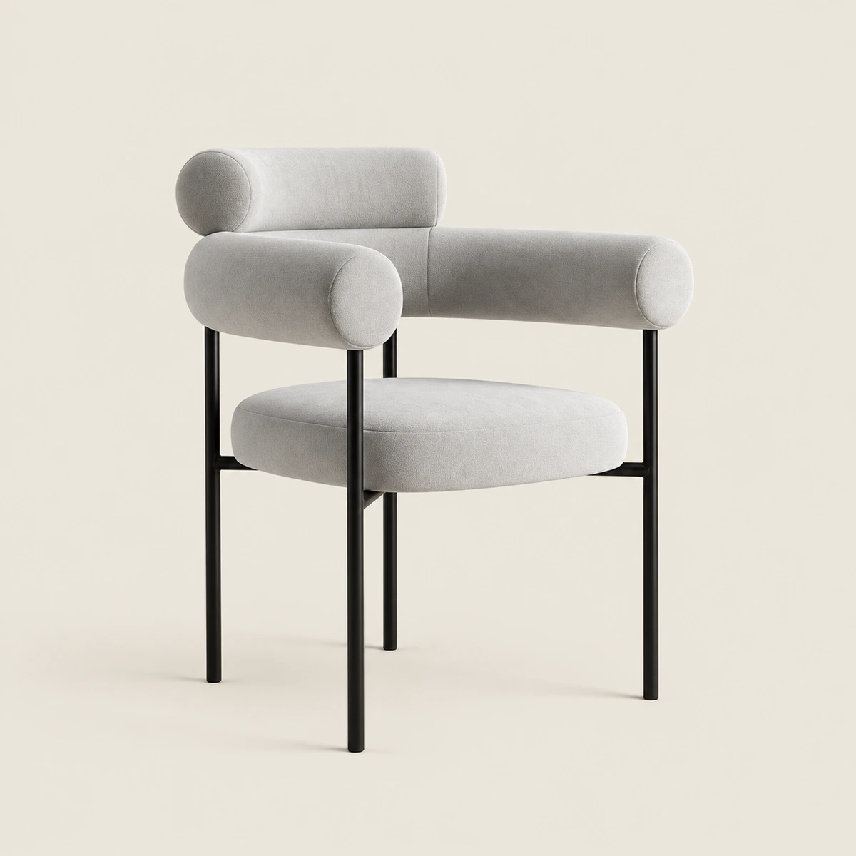 Milara Grey Velvet Upholstery Dining Chair