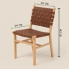 Nordic Walnut Rubber Wood & PU Leather Dining Chair