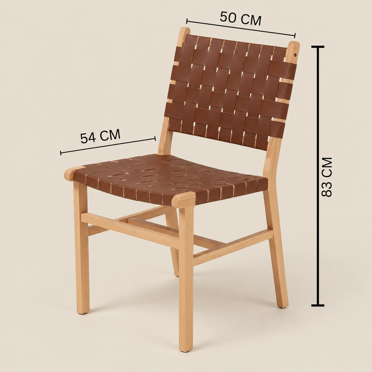 Nordic Walnut Rubber Wood & PU Leather Dining Chair