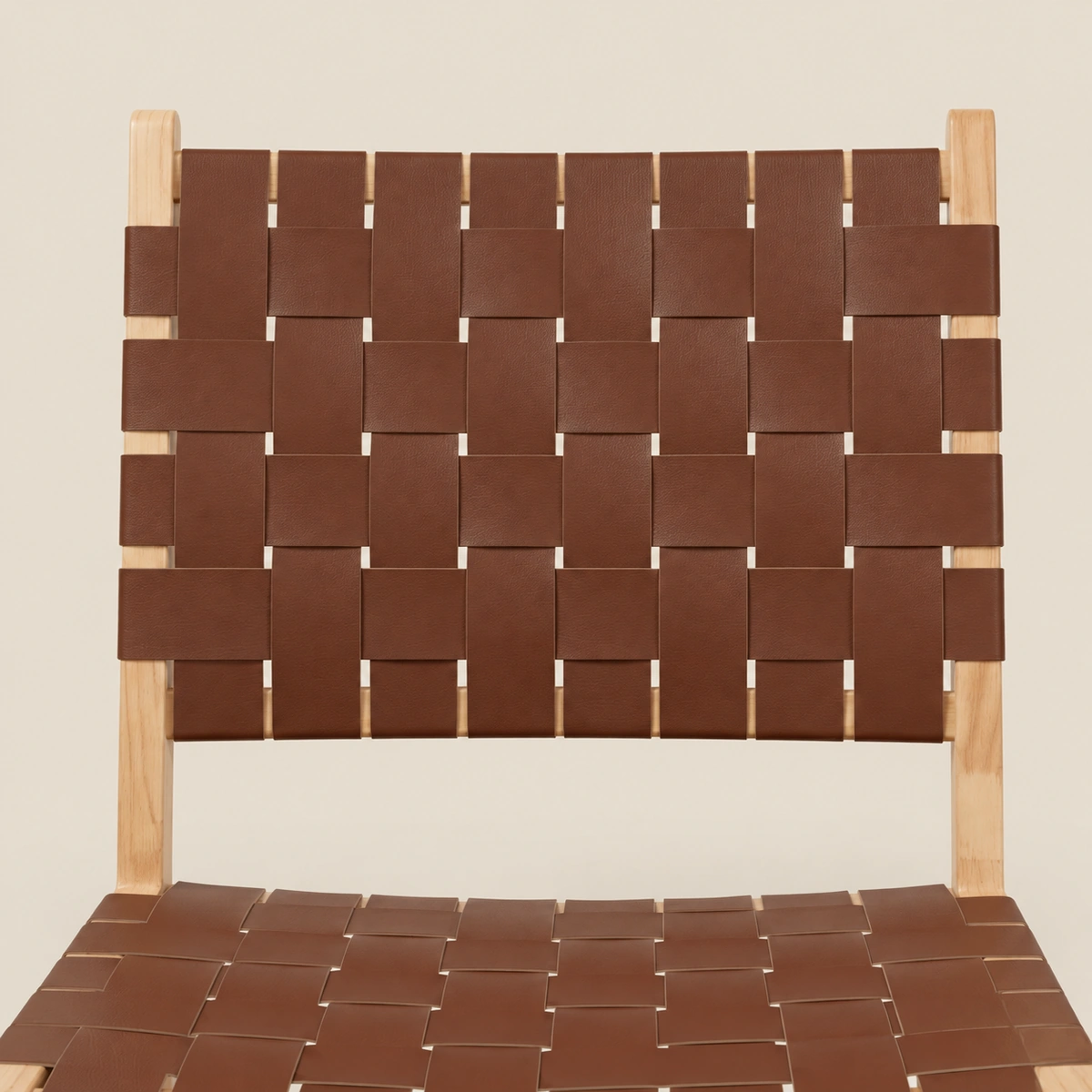 Nordic Walnut Rubber Wood & PU Leather Dining Chair