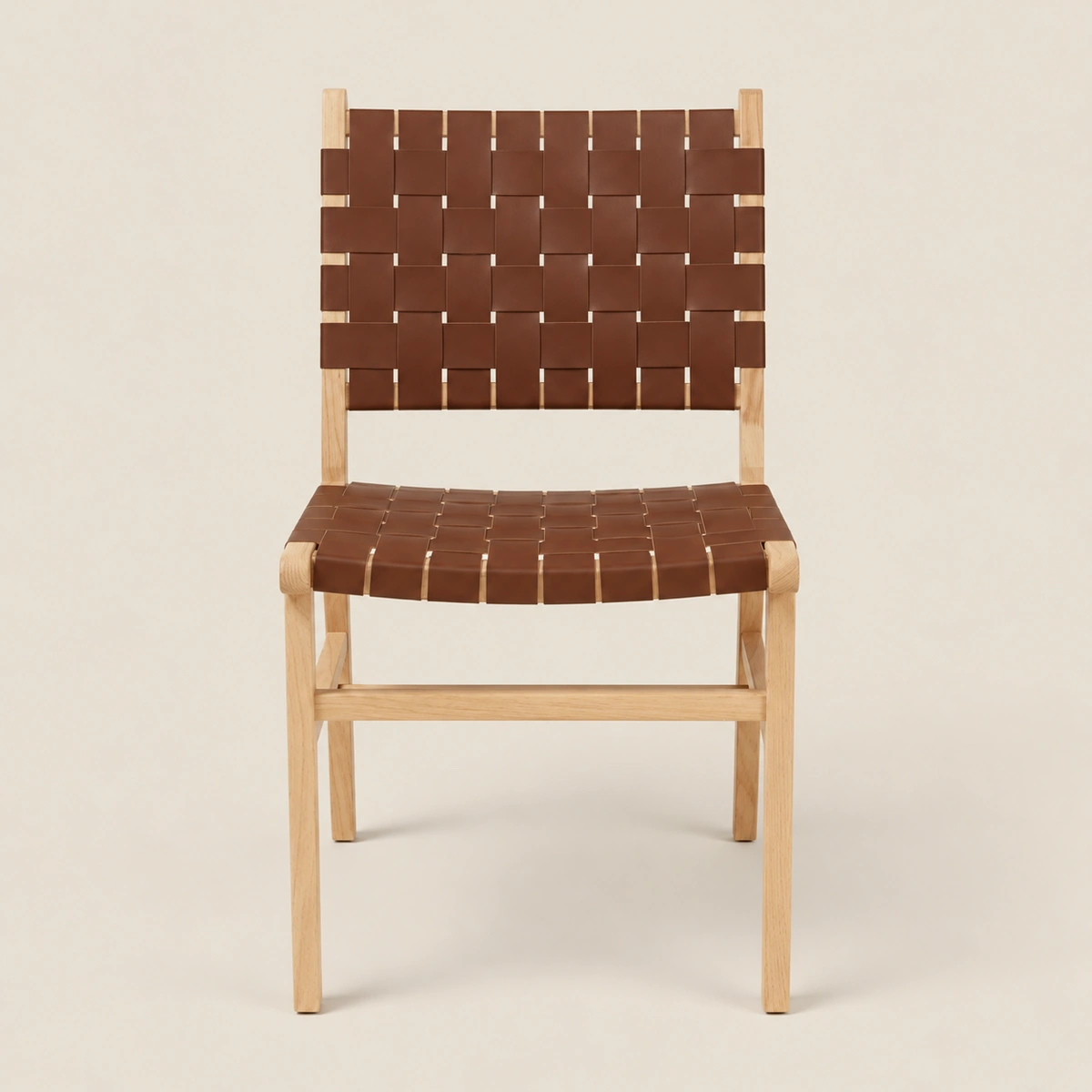 Nordic Walnut Rubber Wood & PU Leather Dining Chair
