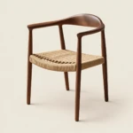 President Walnut Ash Wood & Rope Dining Chair