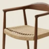 President Walnut Ash Wood & Rope Dining Chair