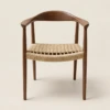 President Walnut Ash Wood & Rope Dining Chair