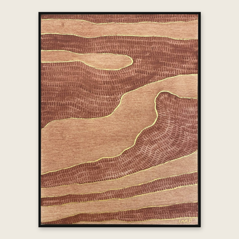 Ruelle Wall Art | Earthy Abstract Contours, Black Frame