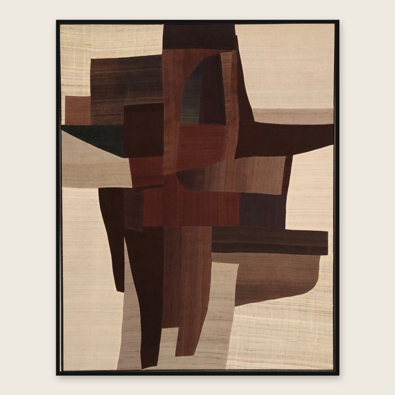 Sable Wall Art | Warm Geometric Abstract in Black Frame