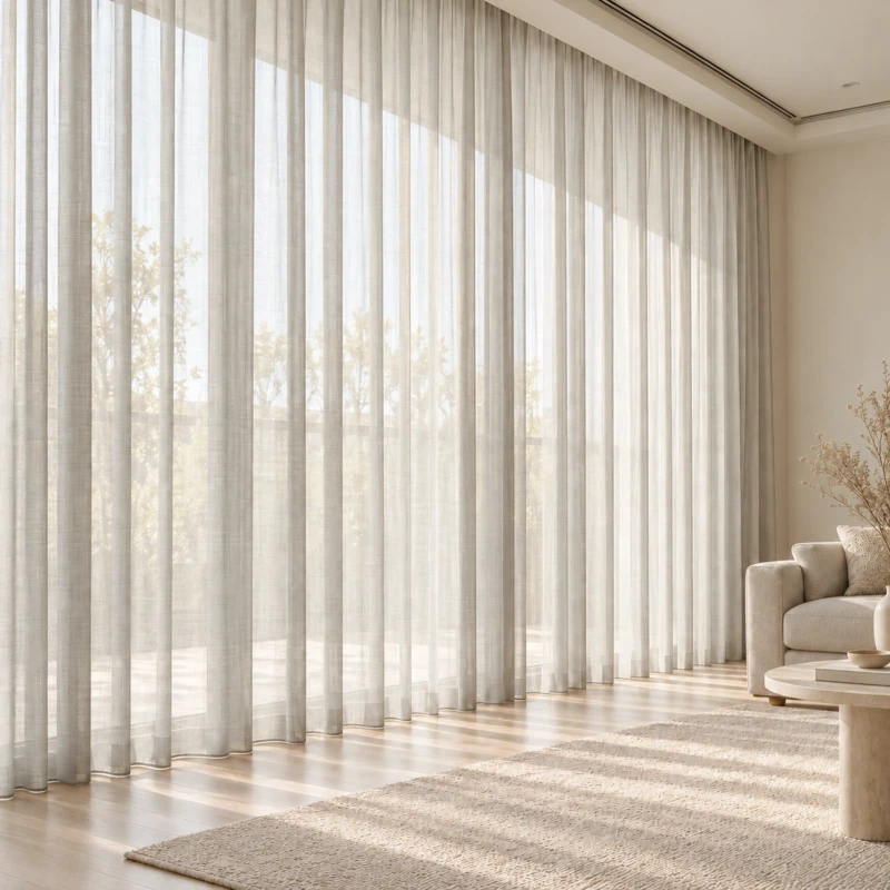 Sola Oatmeal Sheer Curtain | Neutral Linen-Look Elegance