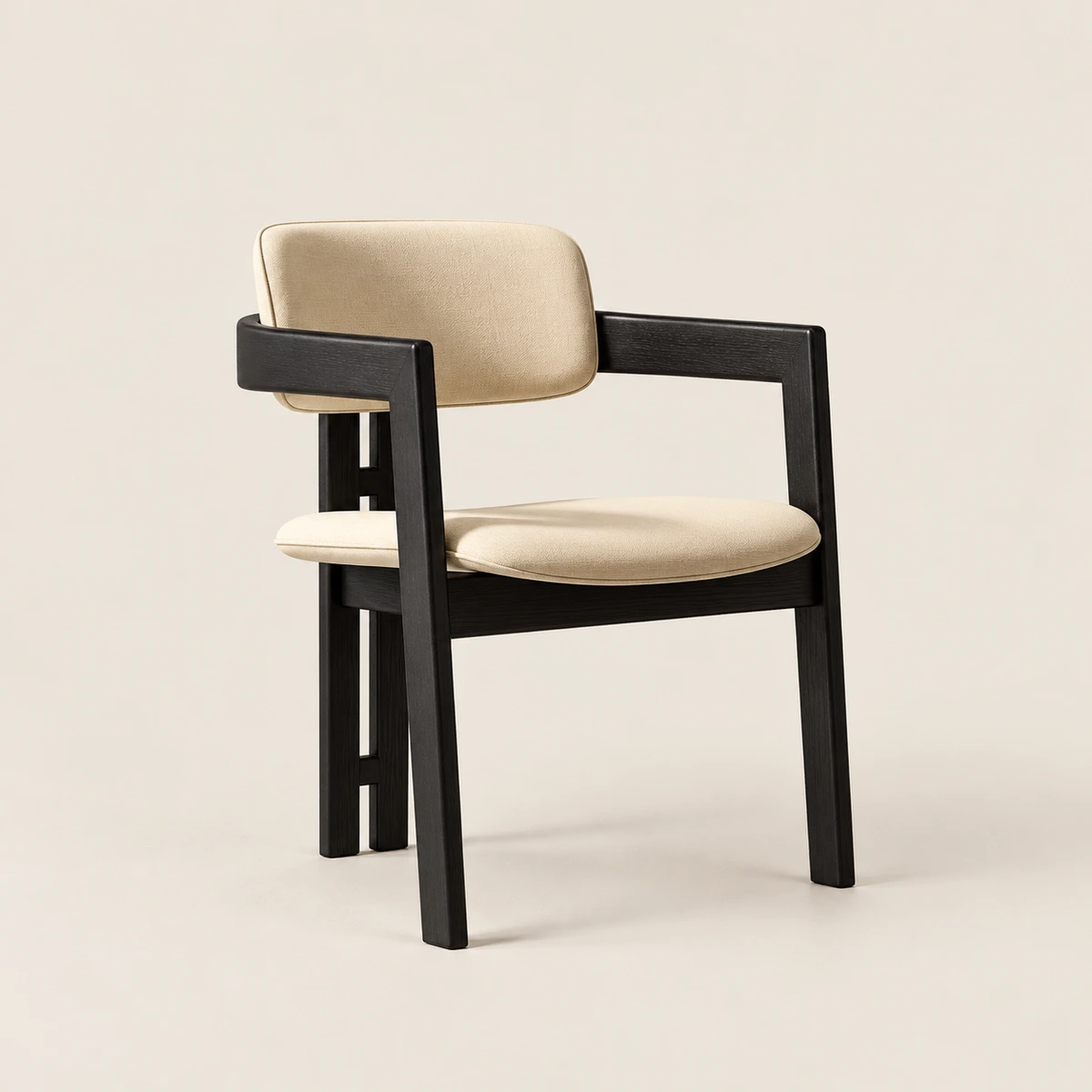 Salina Black & Beige Ash Wood Dining Chair