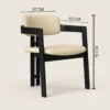 Salina Black & Beige Ash Wood Dining Chair | Majestic Home