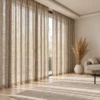 Tola Mocha Sheer Linen-Look Curtain | Cozy Textured Drape