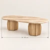 Travertine Dining Table | Organic Shape Stone & Wood Base