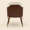 Woody Dining Chair | Creamy White PU Leather & Solid Wood