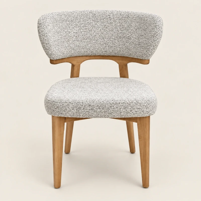 Yuna Dining Chair – Fabric & Rubber Wood | Majestic Home UAE
