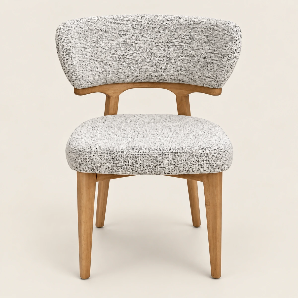 Yuna Dining Chair – Fabric & Rubber Wood
