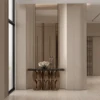 BRONZO BROWN STAINLESS STELL BASE & ROCK SLAP CONSOLE TABLE - luxury furniture Dubai UAE