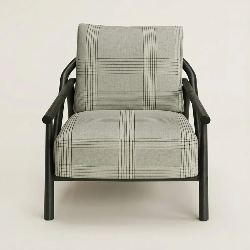 Carina Armchair Grey with Fabric Ash Wood | Majestic Home