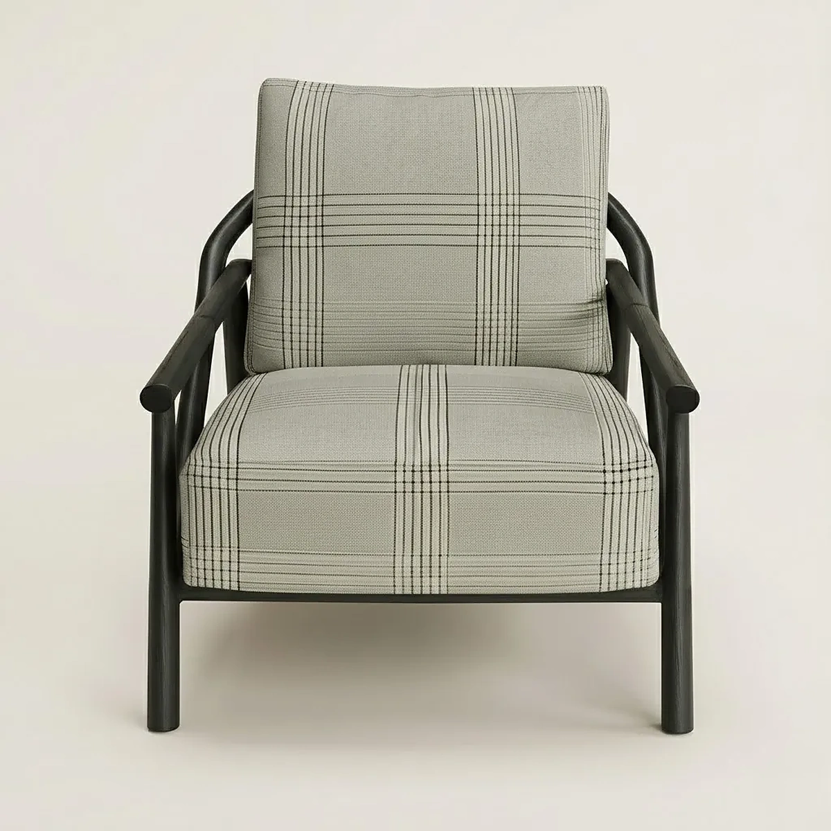 Carina Armchair Grey with Fabric Ash Wood