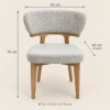 YUNA DINING CHAIR - FABRIC & RUBBER WOOD - luxury furniture Dubai UAE
